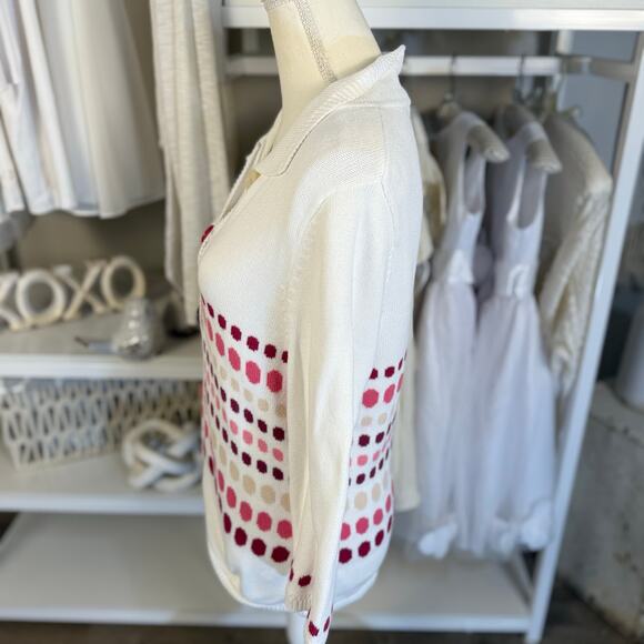 Christopher & Banks Vintage Women's Size S Dot Pattern Button Up Cardigan #3419 - Picture 6 of 7